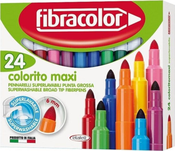 Фломастеры FIBRACOLOR Colorito Maxi 24 цвета 6 мм
