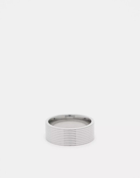 Lost Souls textured band ring in stainless steel