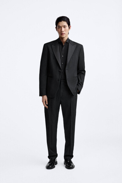 Tuxedo-style suit blazer