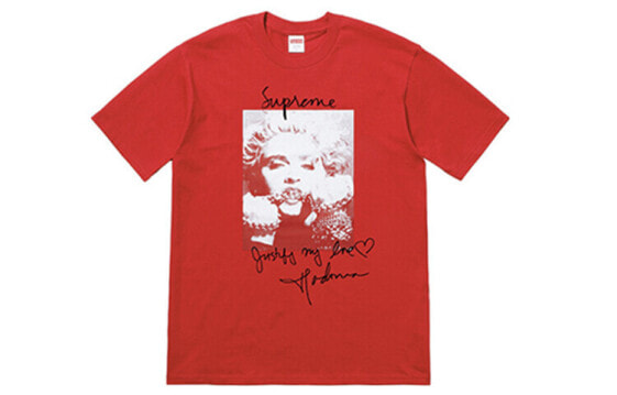 Supreme FW18 Madonna Tee Red 麦当娜印花短袖T恤 男女同款 红色 送礼推荐 / Футболка Supreme FW18 Madonna Tee Red T SUP-FW18-003