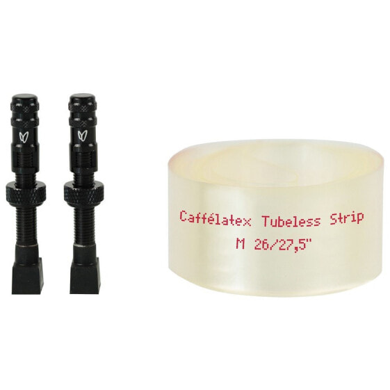 Трубчатая полоса с герметиком для безкамерных шин EFFETTO MARIPOSA Caffelatex Tubeless Plus 35-40 мм 2 штуки С клапаном