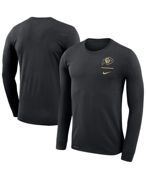 Men's Black Colorado Buffaloes Logo Stack Legend Performance Long Sleeve T-shirt