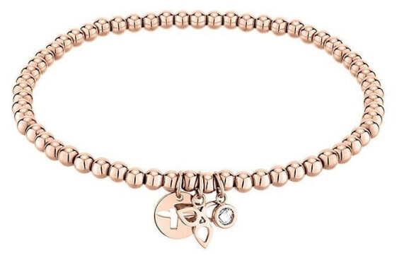 Fashion bronze beaded bracelet with pendants TJ-0012-B-17