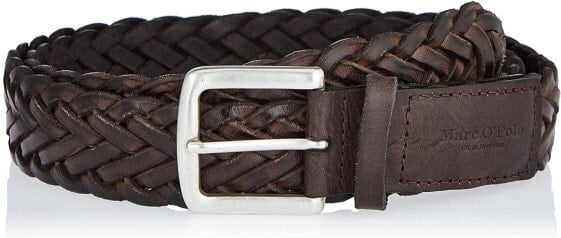 Marc O'Polo Men's 3004 Elegant Men's Leather Belt with Braided Design High-Quality Braided Metal Buckle, 795, 85 EU