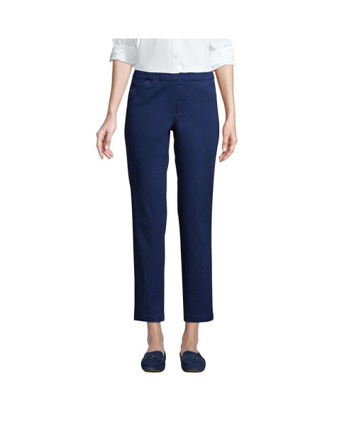 Women's Mid Rise Pull On Chino Crop Pants