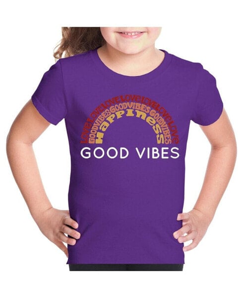 Big Girl's Word Art T-shirt - Good Vibes