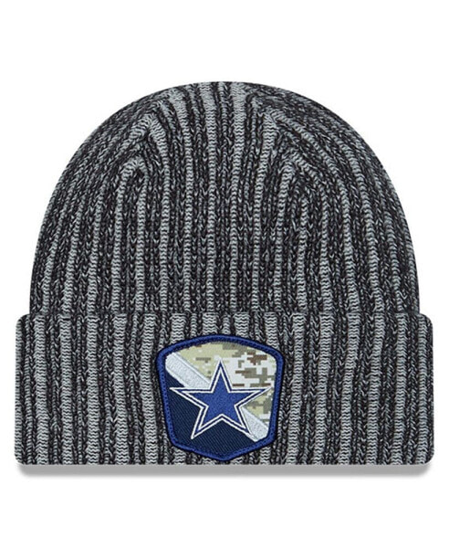 Men's Black Dallas Cowboys 2023 Salute To Service Cuffed Knit Hat