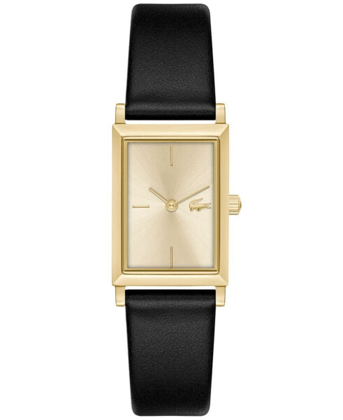 Часы и аксессуары Lacoste Женские наручные часы Catherine 28.3 мм x 20.7 мм черный кожаный ремешок
