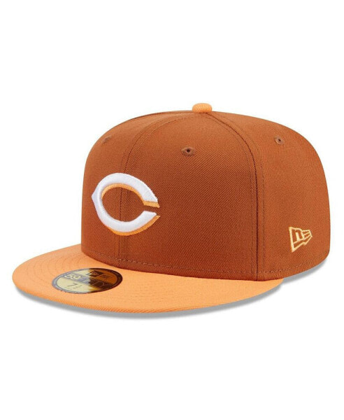 Men's Brown/Orange Cincinnati Reds Spring Color Basic Two-Tone 59fifty Fitted Hat