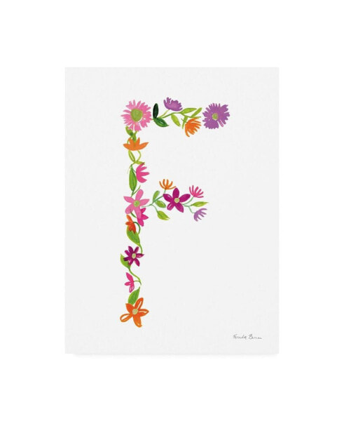 Farida Zaman Floral Alphabet Letter VI Canvas Art - 37" x 49"
