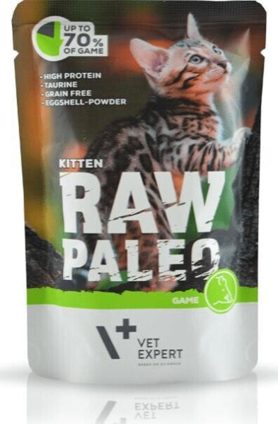 VetExpert VetExpert RAW PALEO KITTEN GAME 100g Saszetka - Karma Mokra z Dziczyzną dla Kociąt