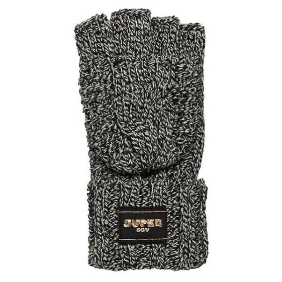Перчатки Superdry Cable Knit черные с черными вкраплениями