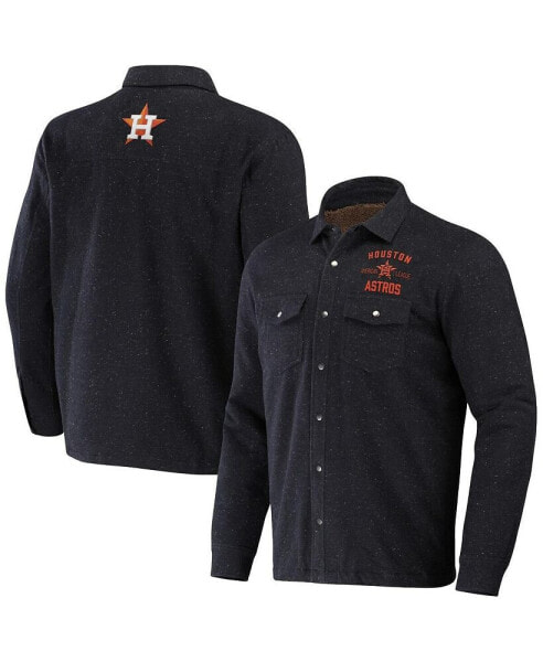 Men's Darius Rucker Collection by Black Houston Astros Ringstop Full-Snap Shacket