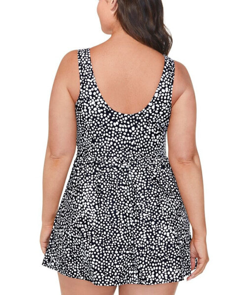 Plus Size Printed Twist-Front Swimdress, Created for Macy's