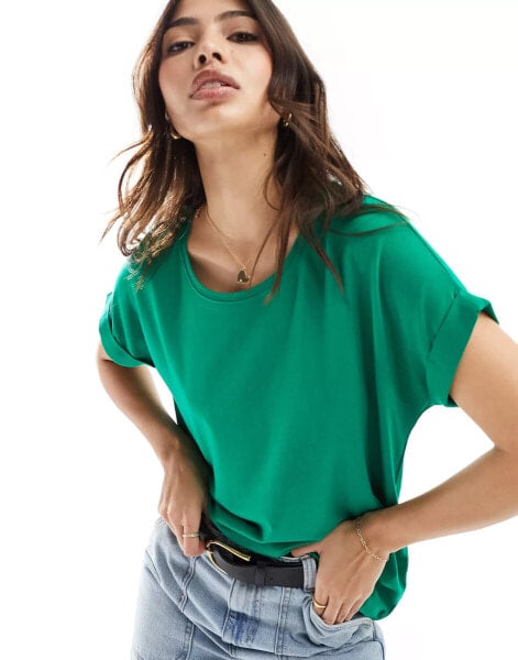 ONLY short sleeve crew neck top in bright green