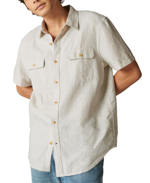 Men's Striped Short Sleeves Work Wear Shirt