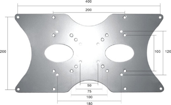 Кронштейн для монитора NewStar Neomounts адаптер VESA - Серебряный - 35 кг - 50 х 50,75 х 75,100 х 100,120 х 120,200 х 100,200 х 200,400 х 200 - 132,1 см (52") - 55,9 см (22") - 425 мм