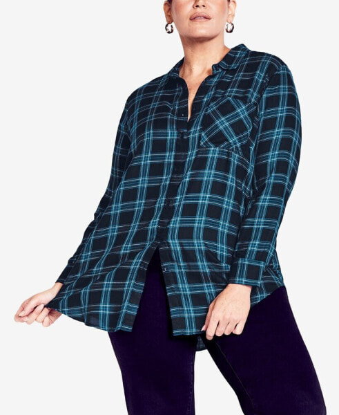 Plus Size Kylee Check Shirt Top