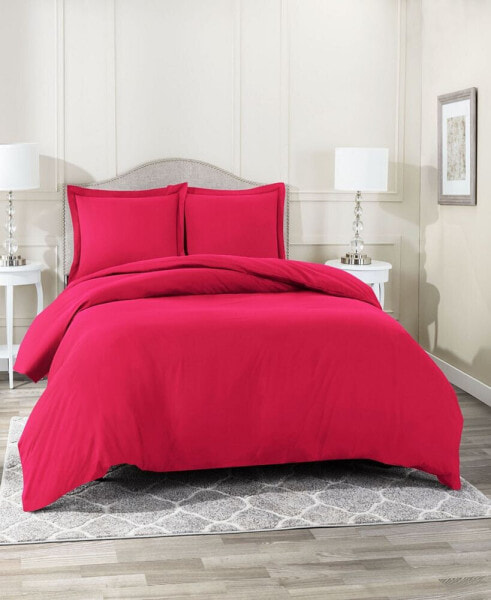 Super Soft Double Brushed Microfiber 3 Pc. Duvet Cover Set, Full