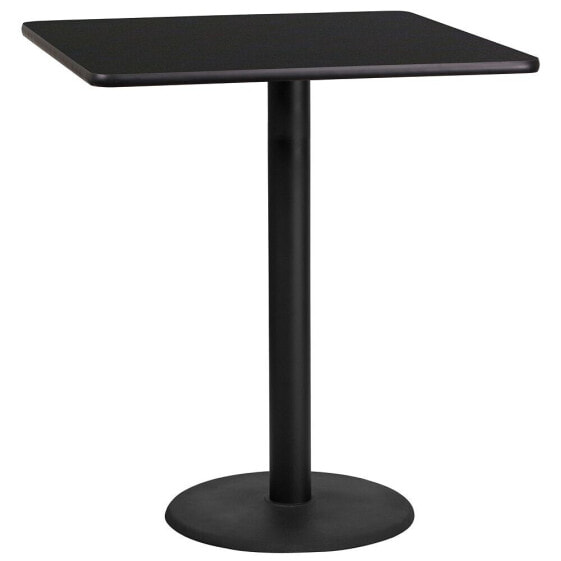 36'' Square Black Laminate Table