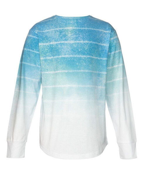 Big Boys Ashton Color Wash Print Long Sleeve Crewneck T-shirt