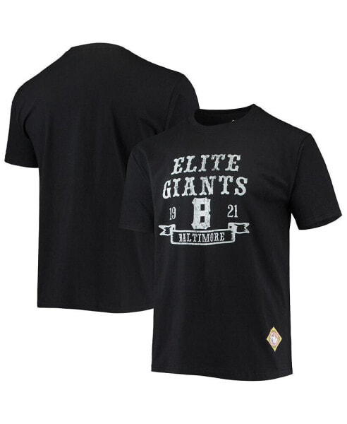 Men's Black Baltimore Elite Giants Negro League Wordmark T-shirt