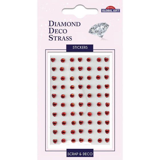Творчество Набор детских наклеек GLOBAL GIFT Diemond Decco Strass Red And Hearts