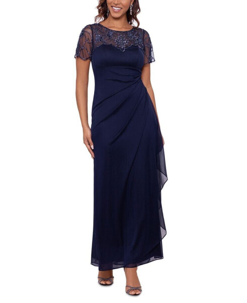 Petite Embellished Ruched Gown