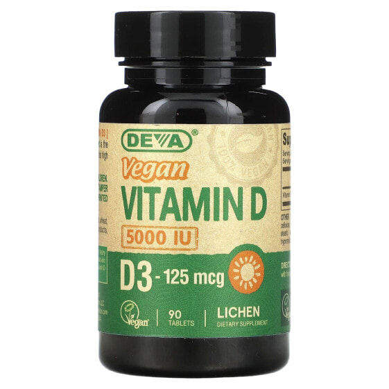 Vegan Vitamin D3, 125 mcg (5,000 IU), 90 Tablets