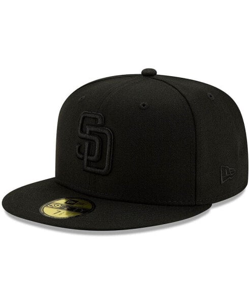 Men's Black San Diego Padres Black on Black 59FIFTY Fitted Hat