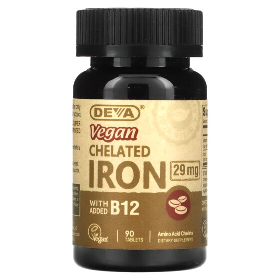 Витамин и минералы DEVA Vegan, хелатированное железо, 29 мг, 90 таблеток