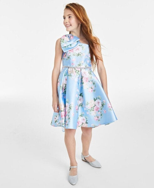 Платье для малышей Rare Editions с цветочным принтом, с бантом на плече