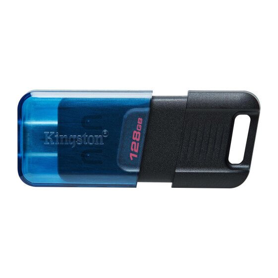 Kingston DataTraveler 80 - 128 GB - USB Type-C - 3.2 Gen 1 (3.1 Gen 1) - 200 MB/s - Cap - Black - Blue