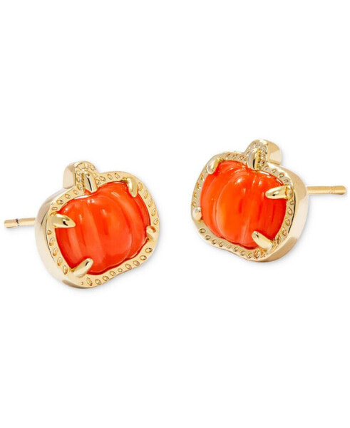 Gold-Tone Pumpkin Stud Earrings