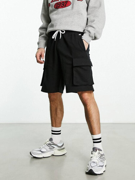 Champion Legacy Bermuda cargo shorts with logo in black