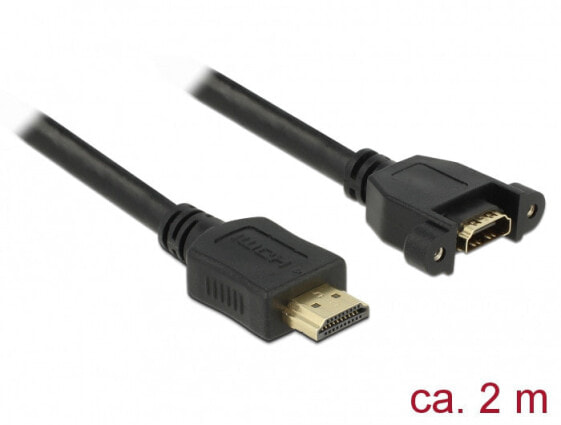 Delock 85464 - 2 m - HDMI Type A (Standard) - HDMI Type A (Standard) - 3840 x 2160 pixels - 10.2 Gbit/s - Black