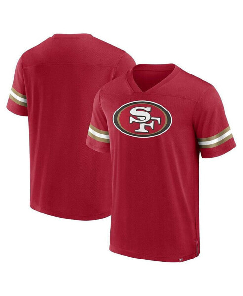 Men's Scarlet San Francisco 49ers Jersey Tackle V-Neck T-shirt