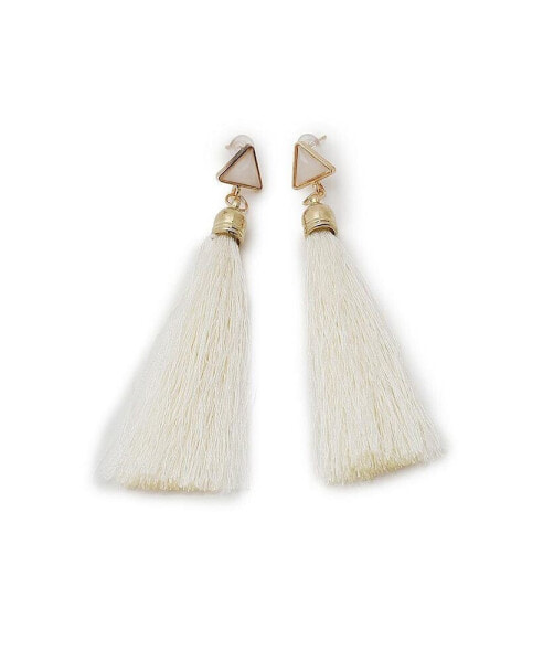 Серьги SOHI White Tassel