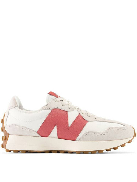 New Balance 327 trainers in white & pink