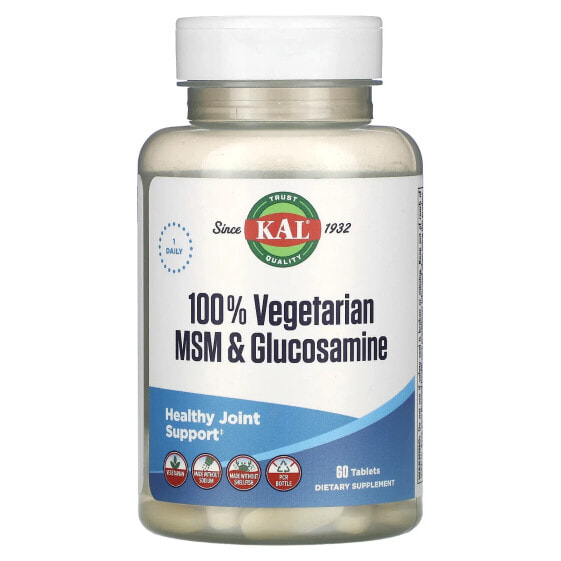 100% Vegetarian MSM & Glucosamine, 60 Tablets