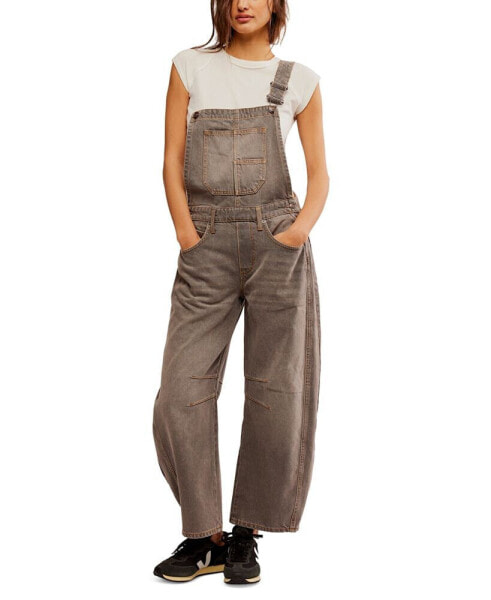 Women's Good Luck Denim Barrel-Leg Overalls