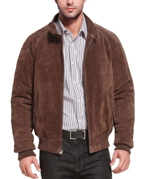 Men WWII Suede Leather Bomber Jacket