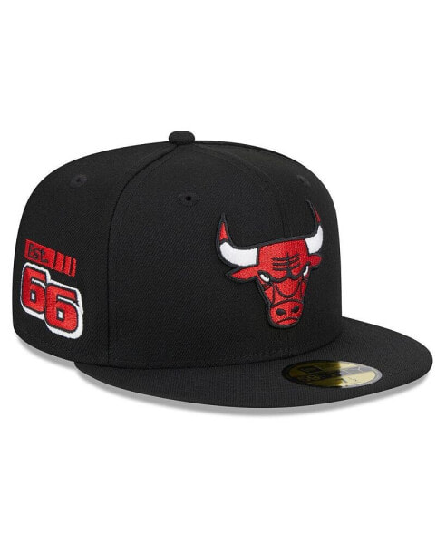 Головной убор с наклейкой New Era Chicago Bulls 2024 NBA All-Star Game Rally Drive 59FIFTY Fitted Hat, черный, для мужчин