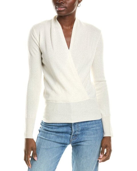 Sofiacashmere Modern Faux Wrap Cashmere Sweater Women's