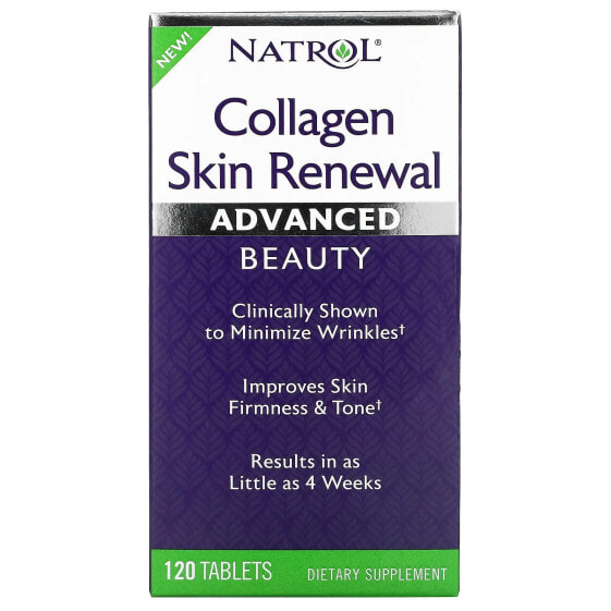 Таблетки для кожи с коллагеном Natrol Skin Renewal, 120 шт.