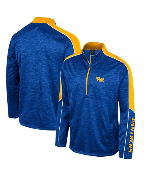 Men's Royal Pitt Panthers Marled Half-Zip Jacket