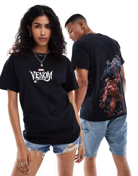 ASOS DESIGN Marvel unisex t-shirt with Venom graphic prints in black