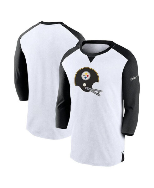 Men's White, Black Pittsburgh Steelers Rewind 3/4-Sleeve T-shirt