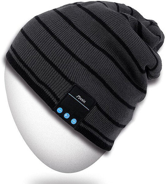 Мужская шапка синяя трикотажная Rotibox Bluetooth Beanie Hat Wireless Headphone for Outdoor Sports Xmas Gifts