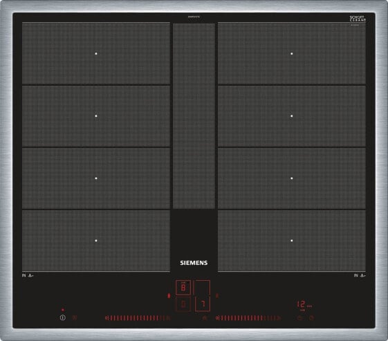 Siemens iQ700 - Black,Stainless steel - Built-in - Zone induction hob - Ceramic - 4 zone(s) - 4 zone(s)